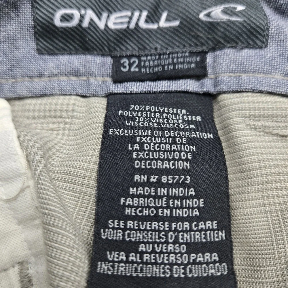 O'Neill Men Shorts 32 Khaki Embroidered Plaid Chino Button 10